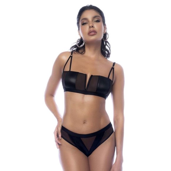 Mapale 2768 Two Piece Set Color Wet Look Black - Picture 2 of 8